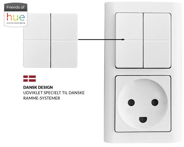 Trådløs lysdæmper t/Philips Hue Uden batteri