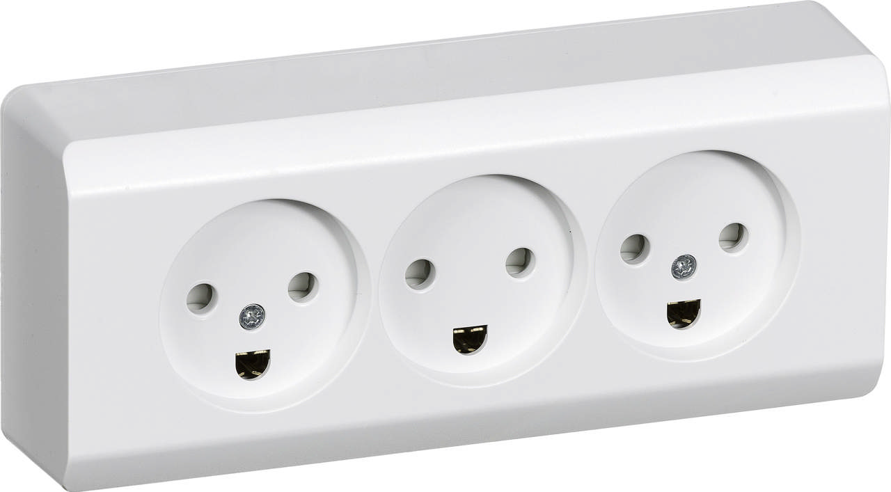 Opus 66 Stikkontakt Trippel hvid