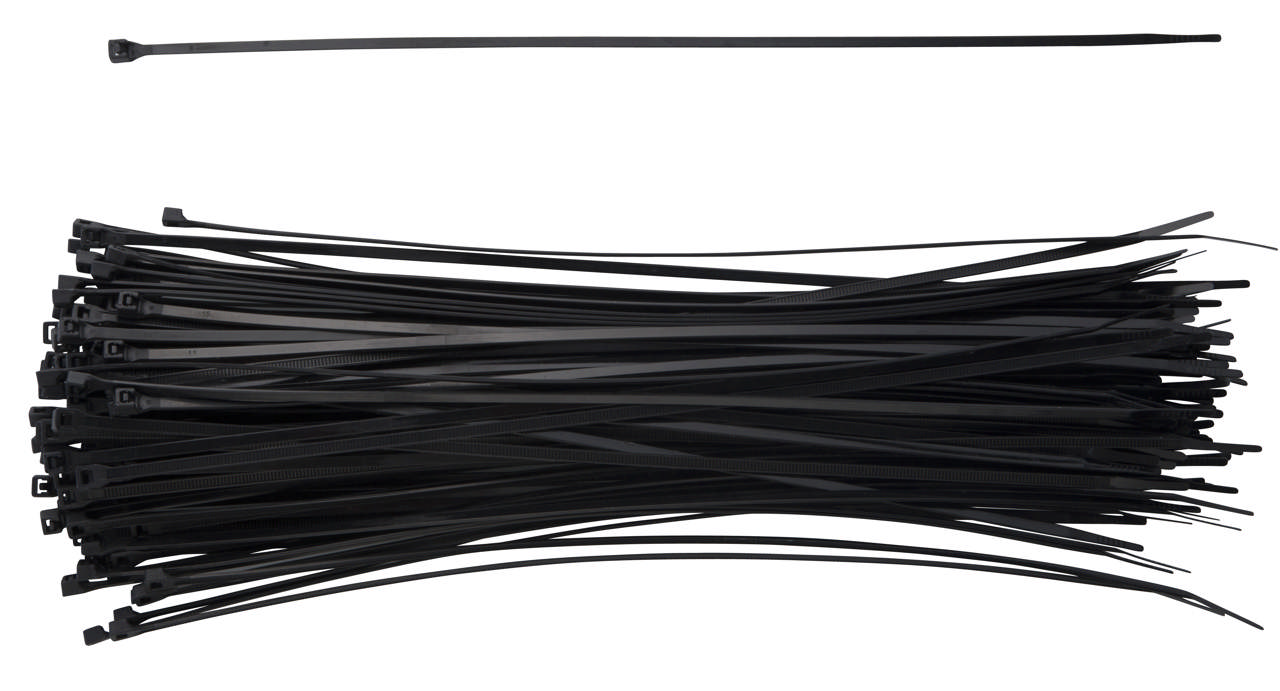 E-Line Kabelstrips 4.8x200mm sort 100stk.