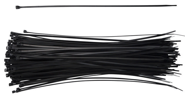 E-Line Kabelstrips 4.8x200mm sort 100stk.