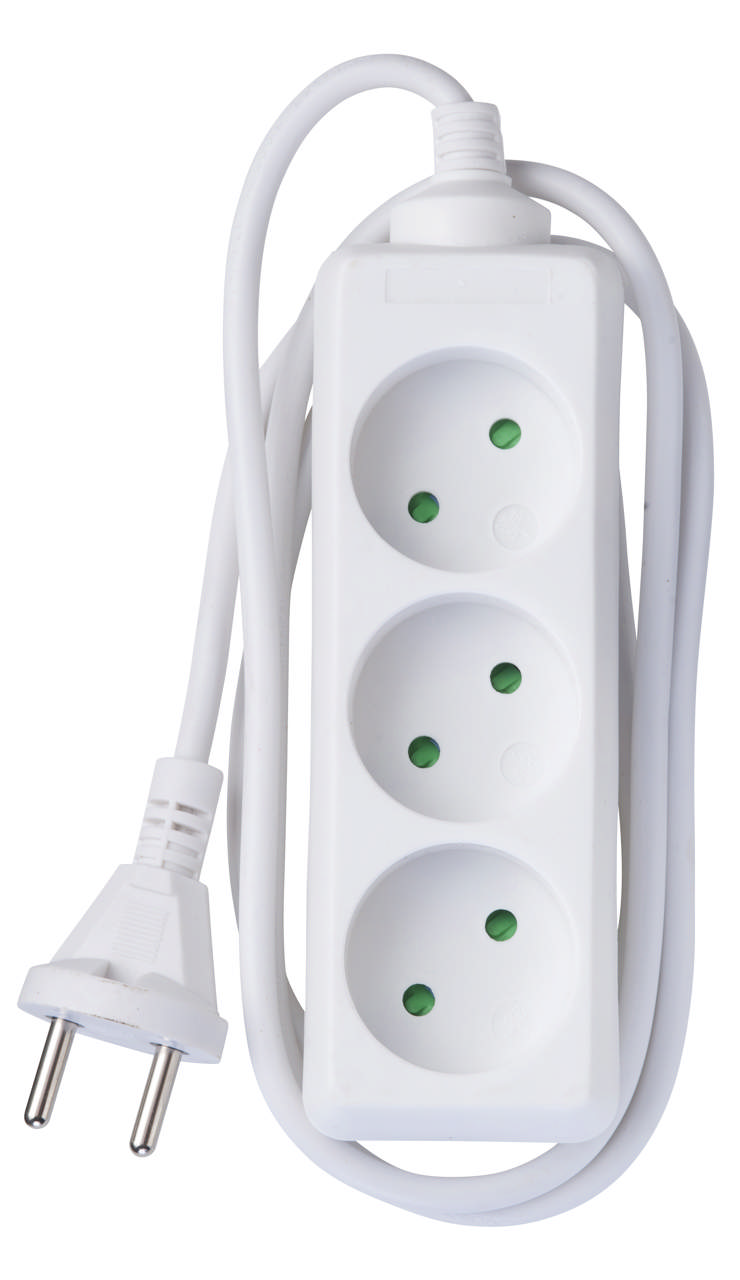 E-line Stikdåse 3-vejs uden jord. 1.5 mtr.