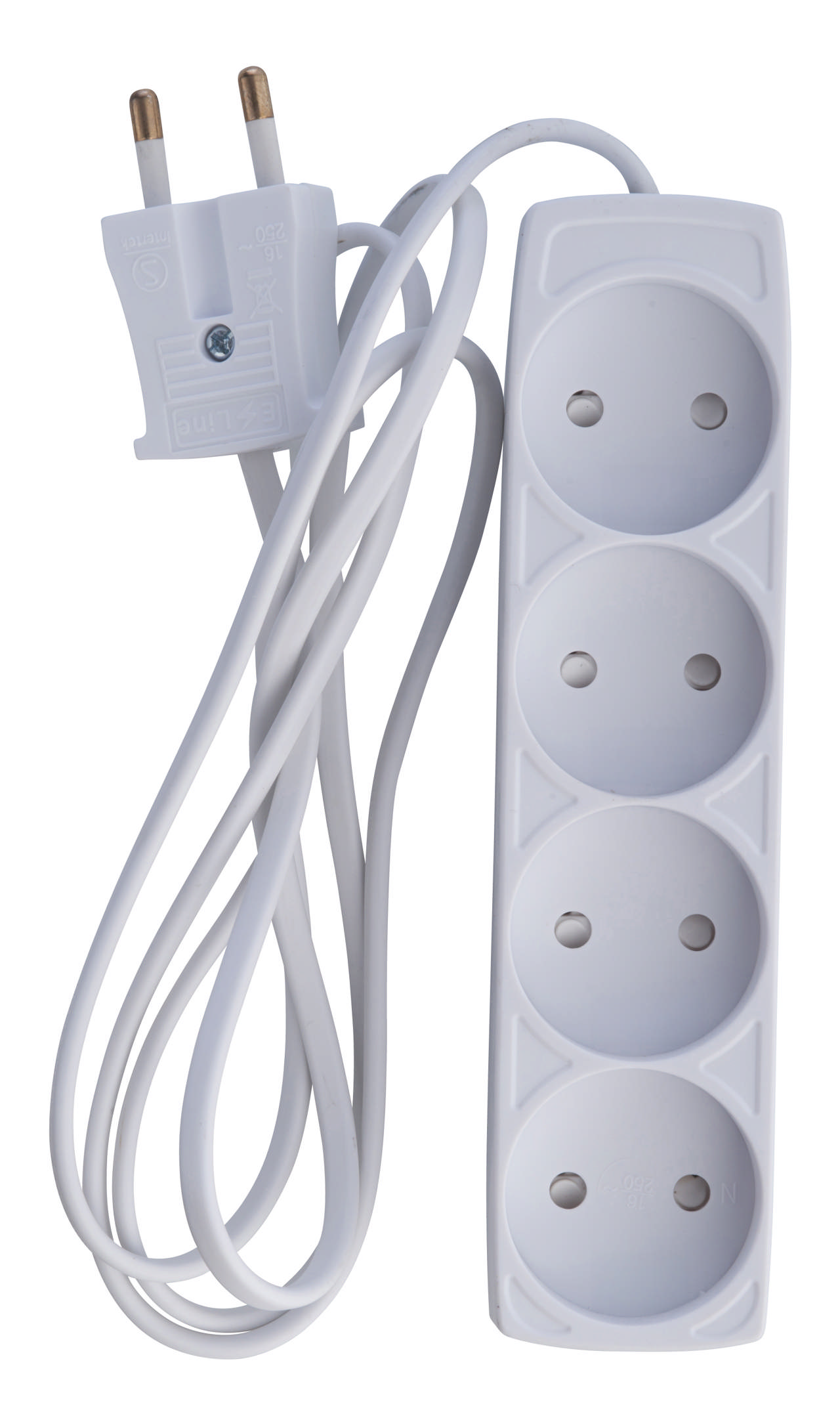 E-line Stikdåse 4-vejs uden jord 1.5 mtr.