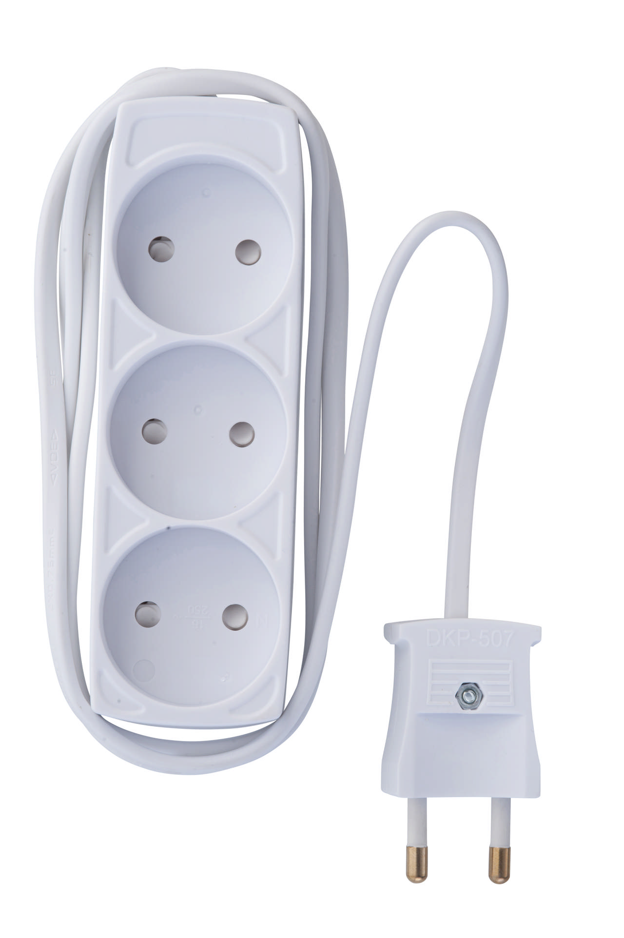 E-line Stikdåse 3-vejs uden jord 1.5 mtr.