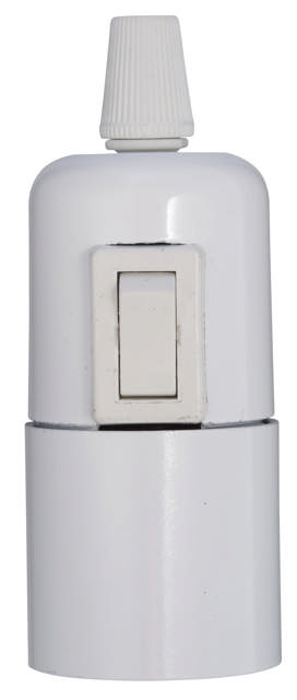 E-Line Fatning E27 Med Afbryder hvid