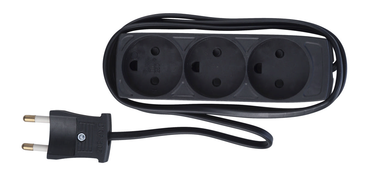 E-line Stikdåse 3-vejs Uden jord 1.5 mtr.