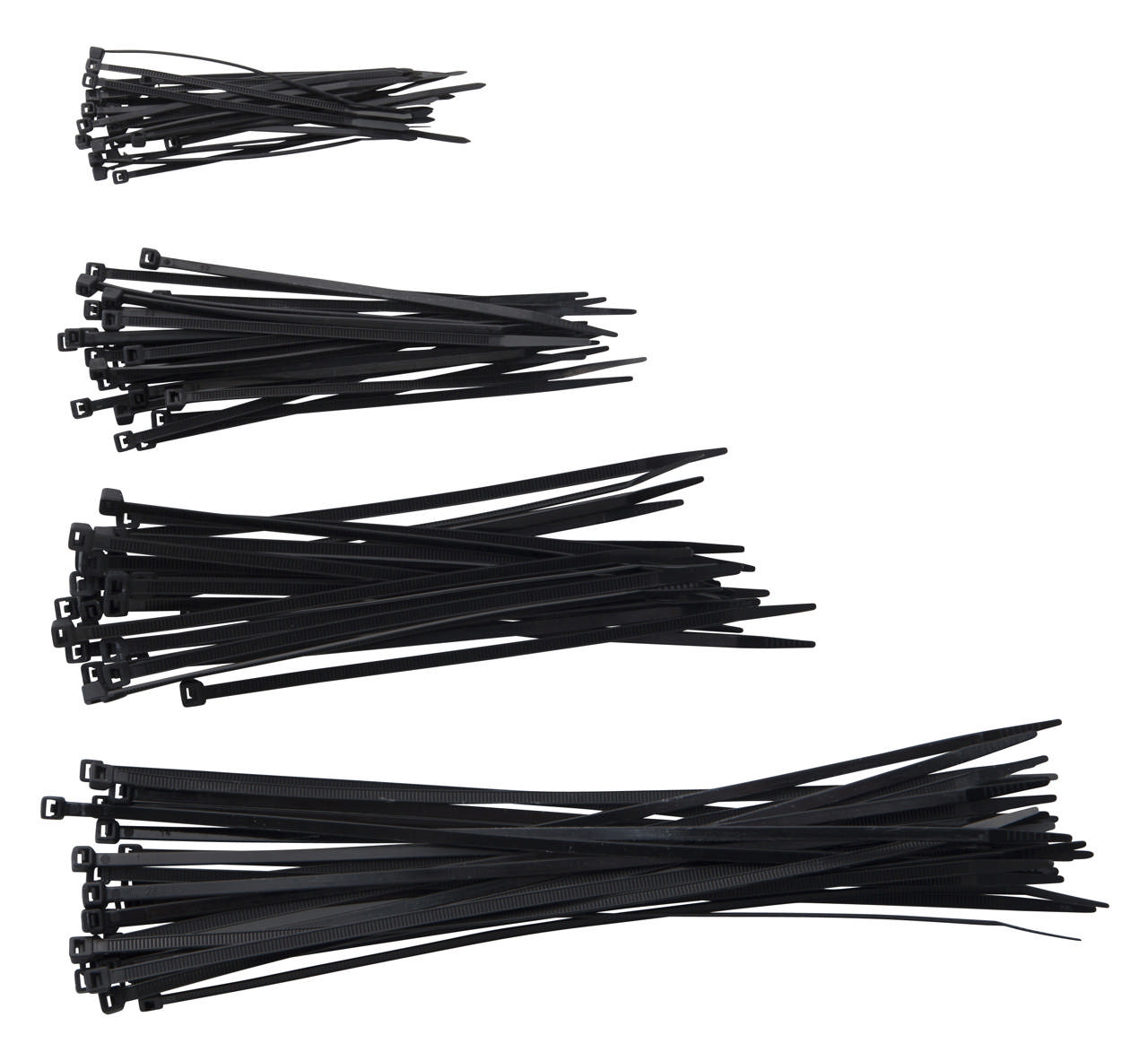 Ass. kabelstrips Sort 100 stk.
