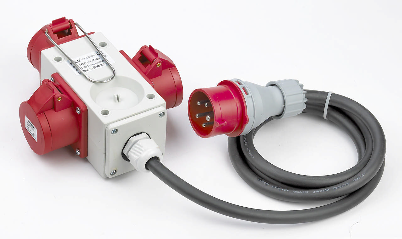 Wexim Forgrener 1xCEE 5-Polet 400V/16A Til 3xCEE 5-Polet 400V/16A