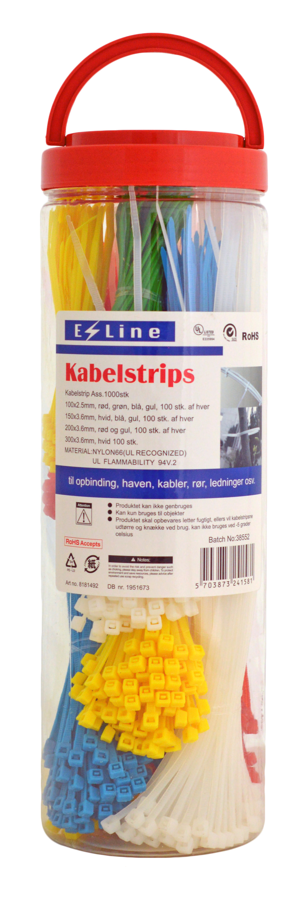 E-Line Kabelstrip Ass.1000stk