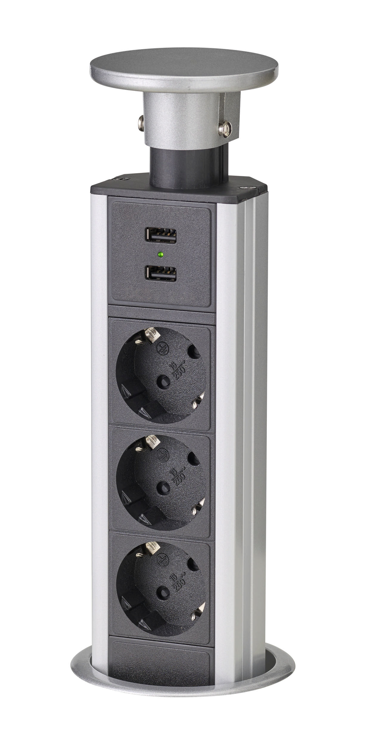 POP-UP 3-stikdåse m/USB Schuko
1.8m
