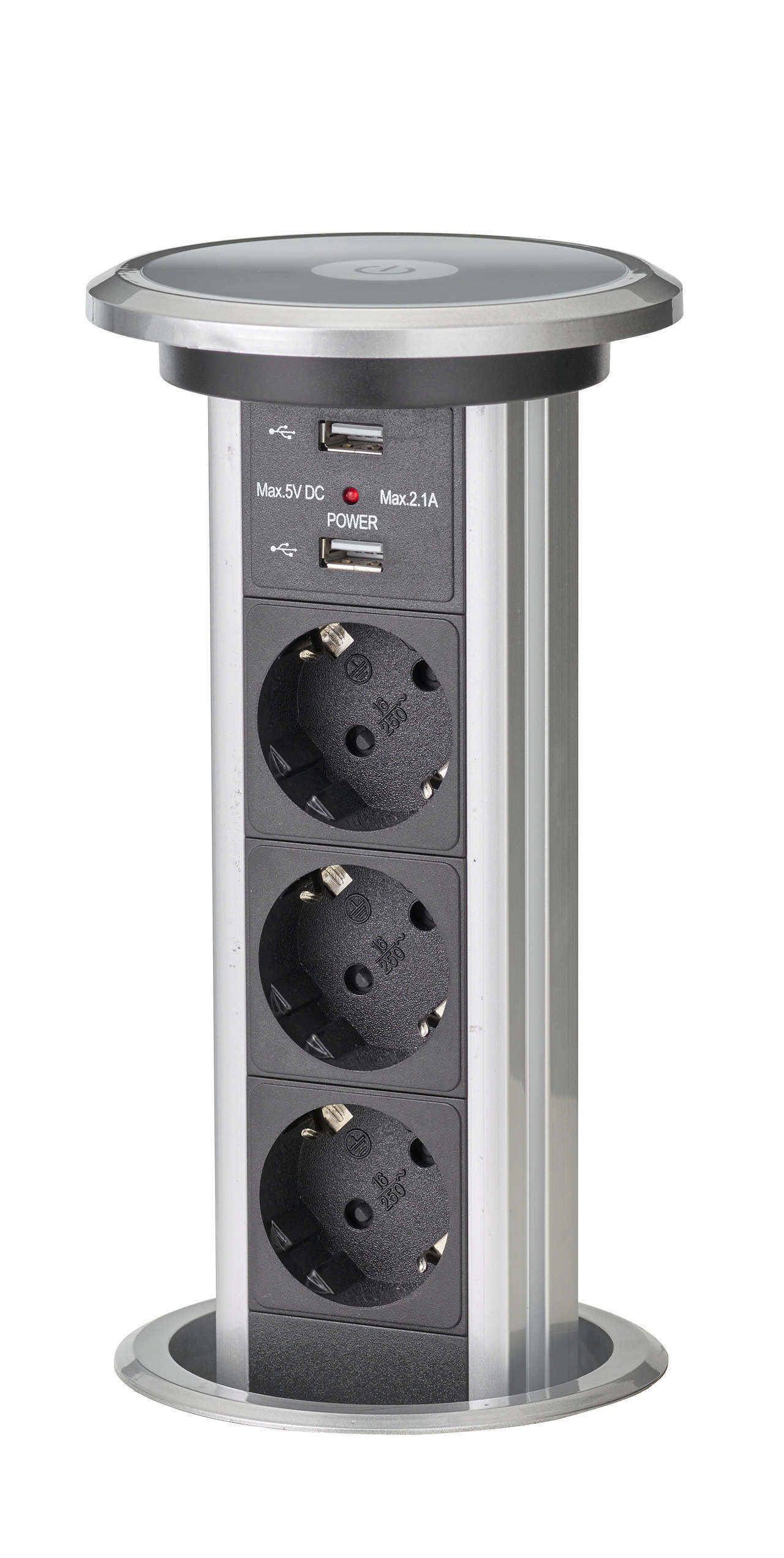 POP-UP 3-stikdåse m/USB m/motor
Schuko 1.8m