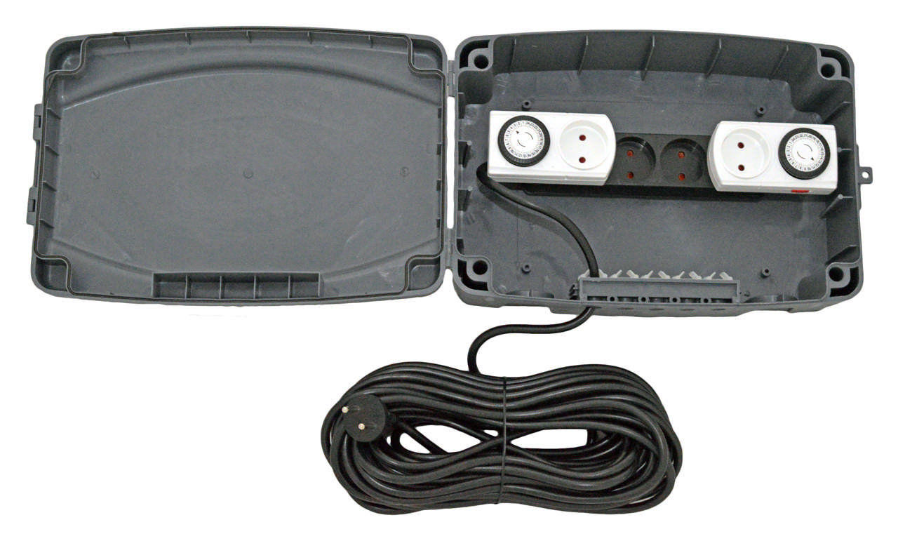 E-Line Safety box Maxi m/2 x timer og stikdåse 