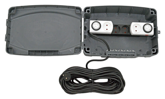 E-Line Safety box Maxi m/2 x timer og stikdåse 