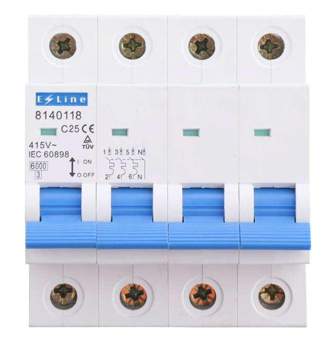 MCB RNM3-63 3P+N, 25A, Curve C, 6kA, AC400V