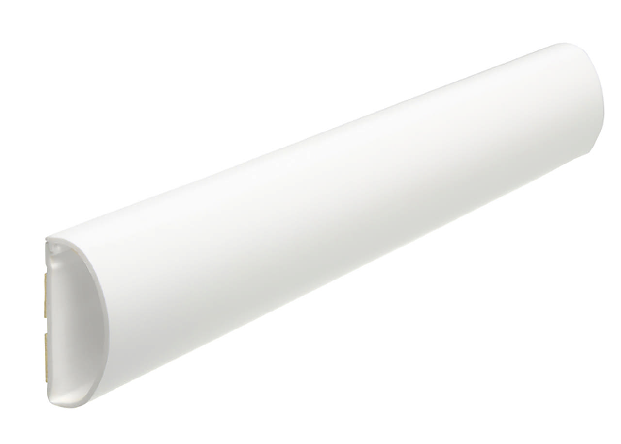 E-Line Vægliste Med Tape Buet 38x20mm 2 mtr. Hvid