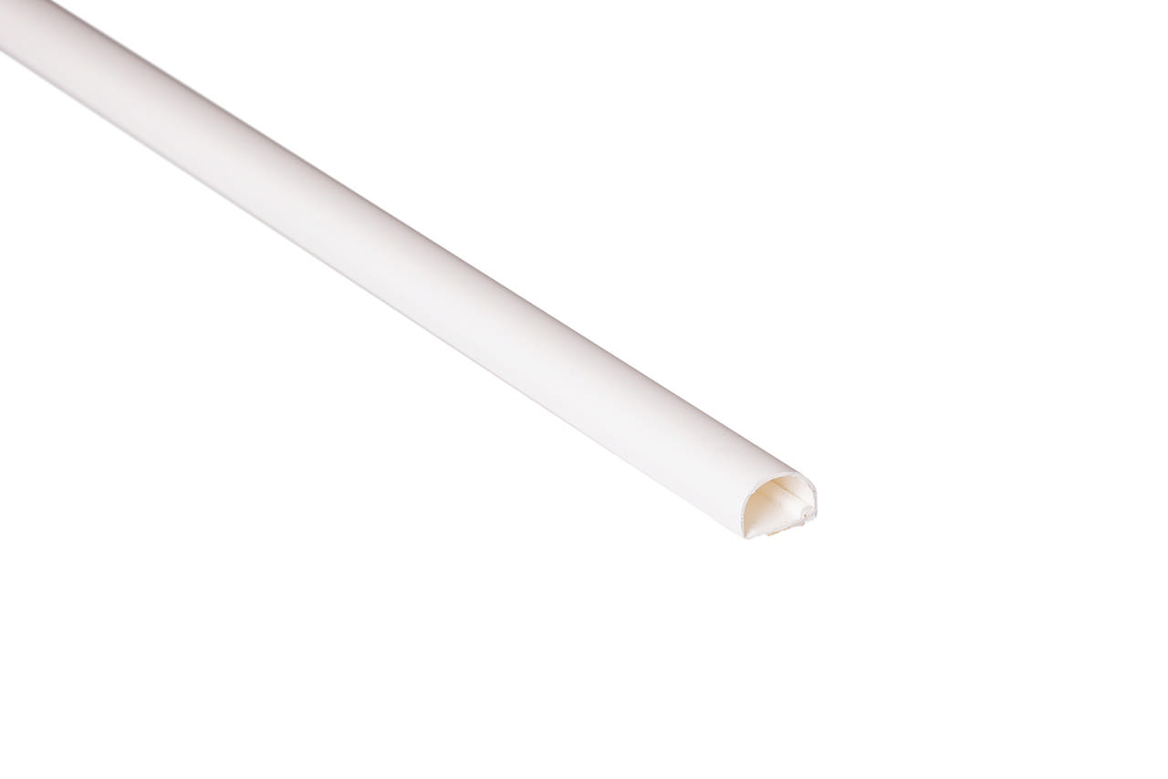 E-Line Mini Vægliste Med Tape Buet 18x12mm 2 mtr. Hvid