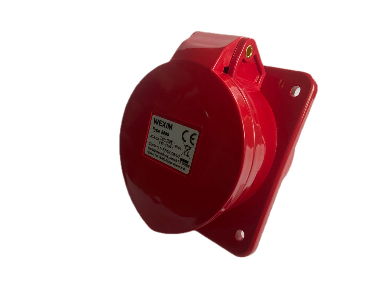 Wexim CEE Vægudtag Indbygning skrå 32A 5-Polet 400V