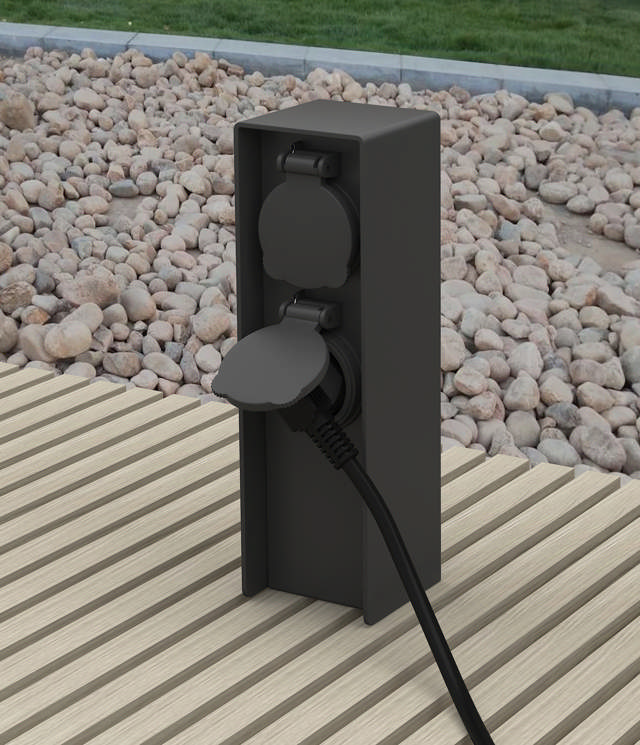 E-Line Havespyd 2xSchuko Udtag 