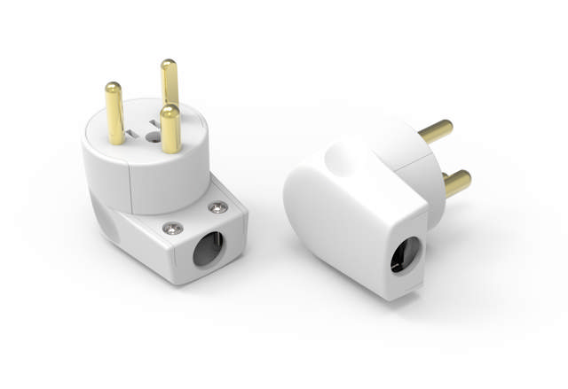 E-line Hospital Vinkelstikprop Med Jord hvid