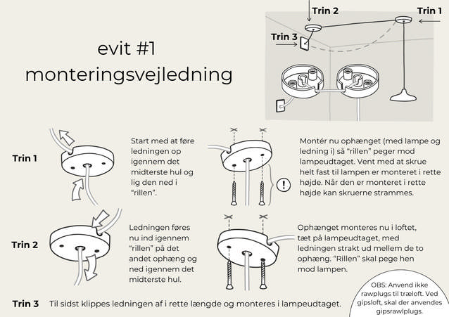 EVIT Lampeophæng 2 stk. hvid
