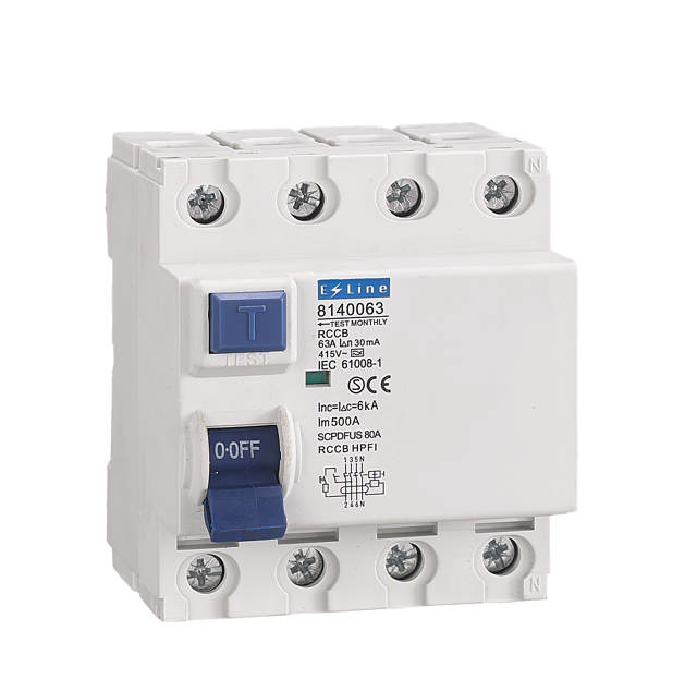E-Line FEJLSTRØMSRELÆ HPFI 4P 63A (RCCB) 4 Modul