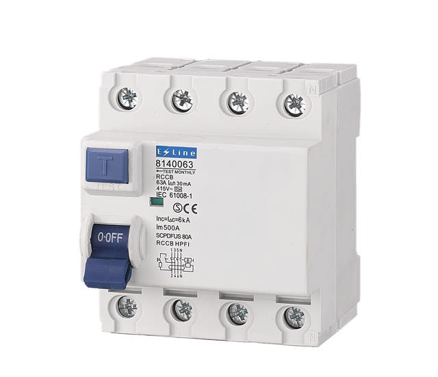 E-Line FEJLSTRØMSRELÆ HPFI 4P 63A (RCCB) 4 Modul